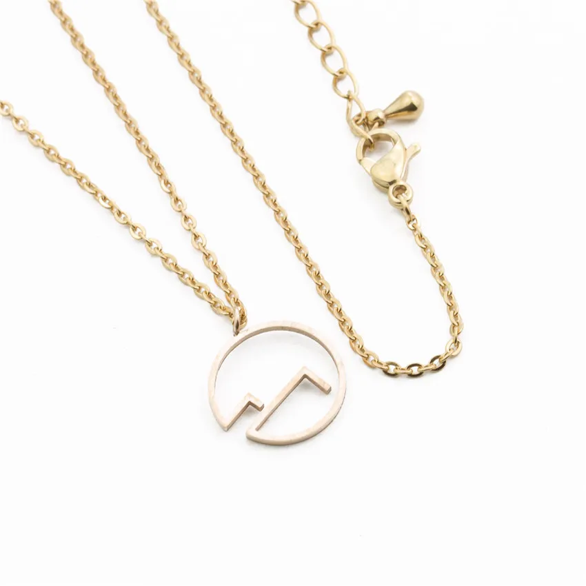 Минималистское ожерелье с подвеской из нержавеющей стали цвета розового золота