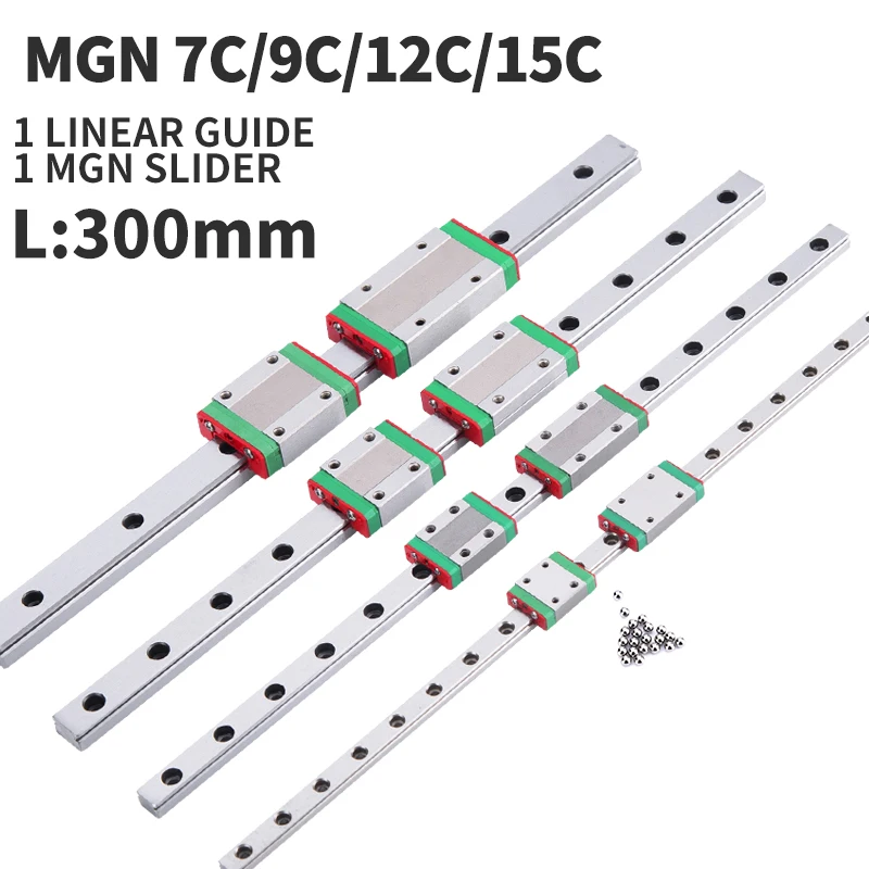 3D принтер MGN7C MGN9C MGN12C MGN15C 300 мм miniatura de carril lineal slide 1pcMGN линейная направляющая +