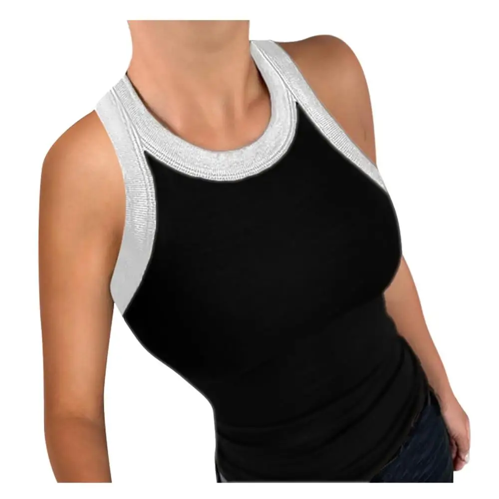 Тонкий ребристый топ на бретелях для женщин 2020 летний повседневный спортивный