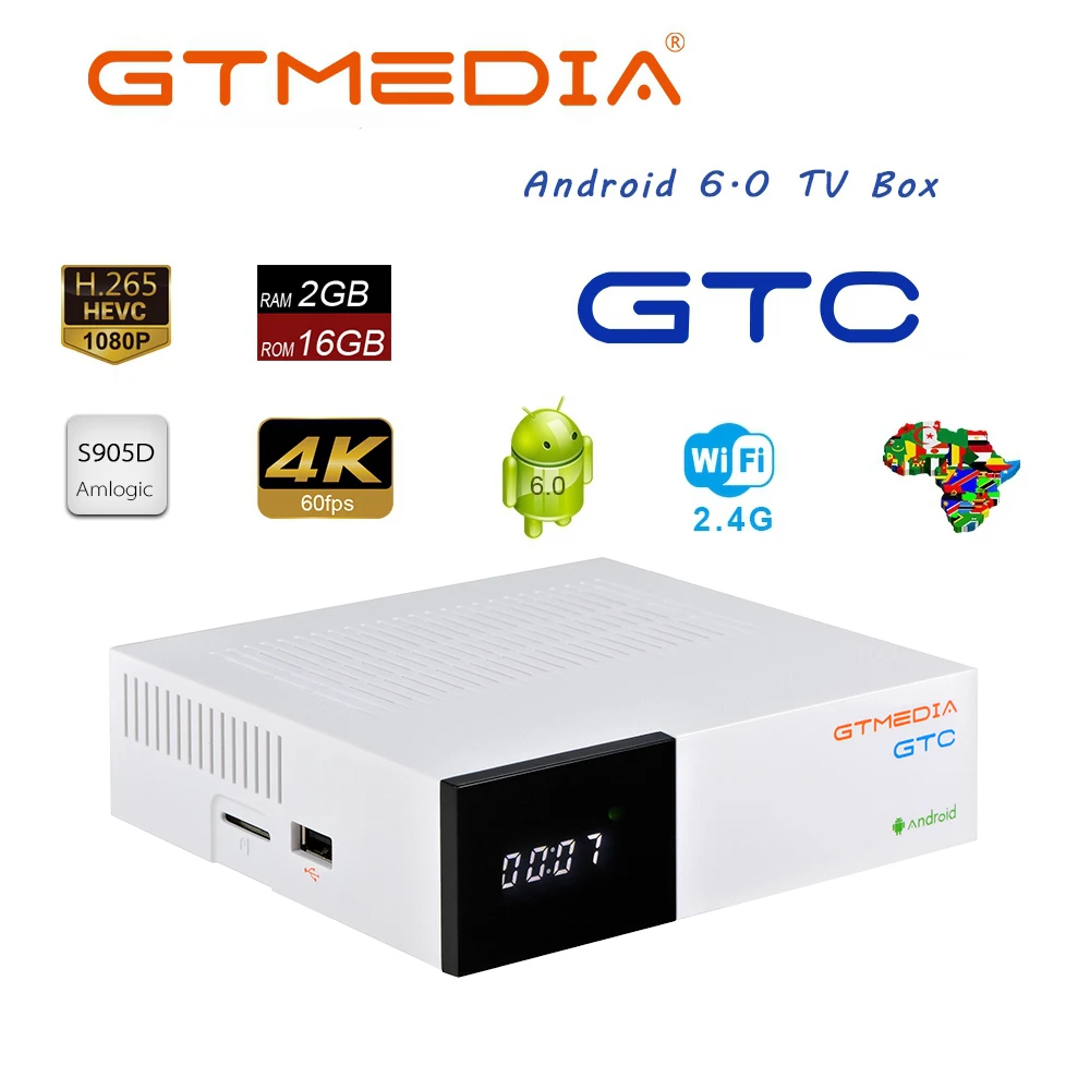 

GTMEDIA GTC 4K Android TV Box Receptor Youtube DVB-S2 DVB-T2 Cable Bluetooth 4.0 Satellite Receiver HD 1080P Ccam spain Box