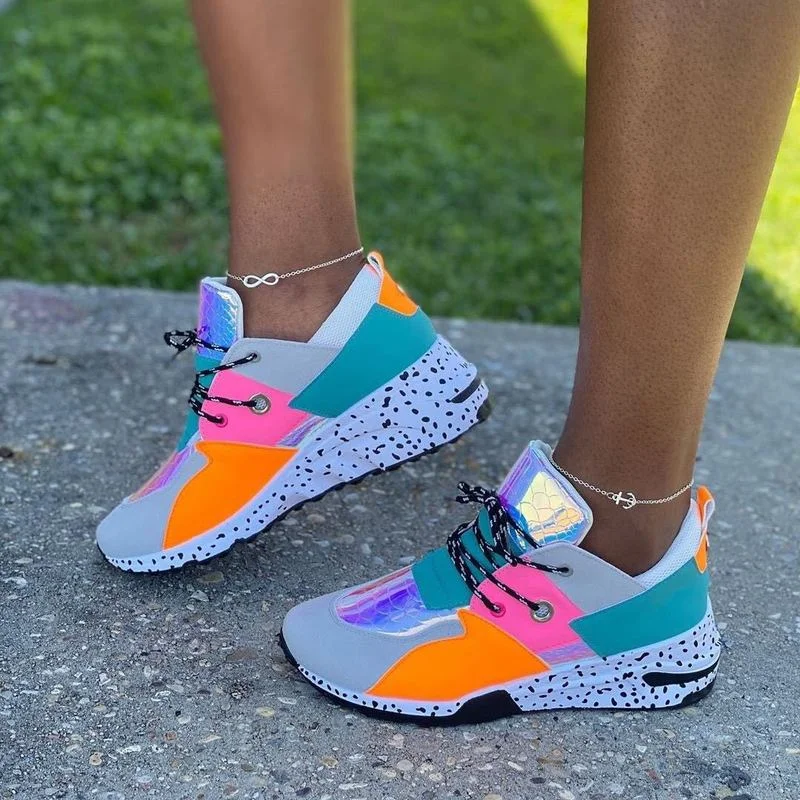 

2021 Autumn Women's Shoes Women Sneakers Leopard Mesh Breathable Female Running Shoes Outdoor Platform Sport Shoes Zapatos Mujer