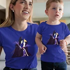 Синяя футболка для мамы и дочки, с изображением Снежной Королевы