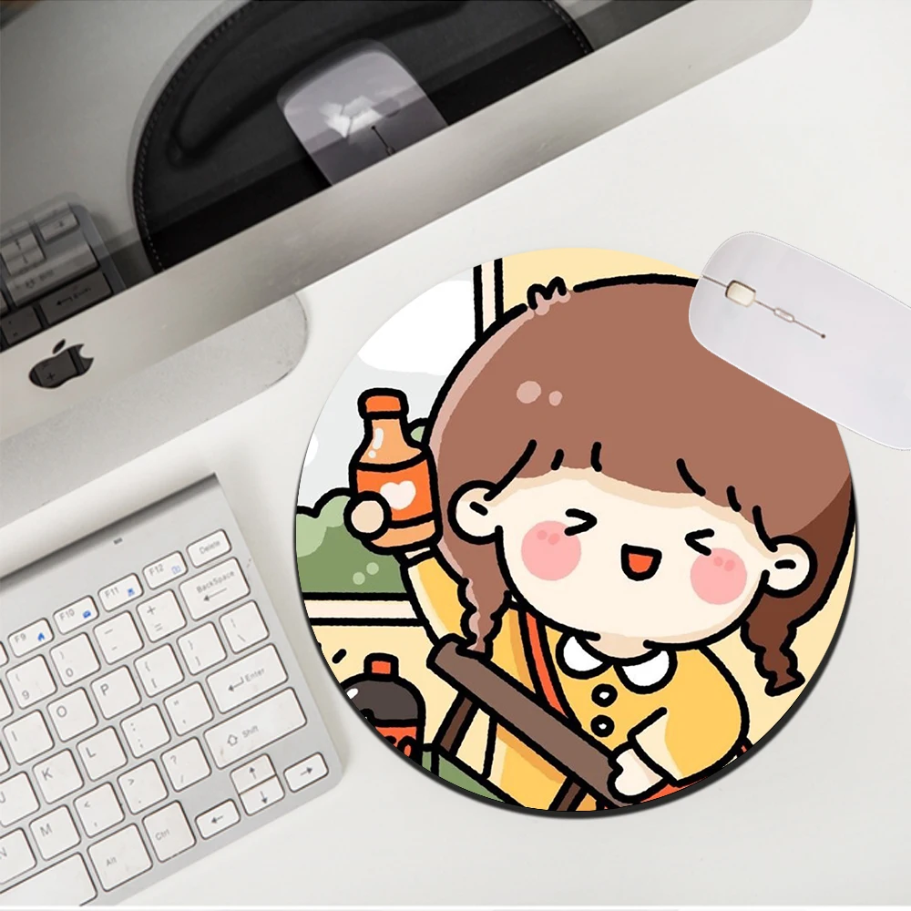 

Drop Shipping Creativity Kawaii Girl Cartoon Pink Cute Mousepad Small Lovely Officenon-slip TableMat Placemat Mouse Pad for LOL