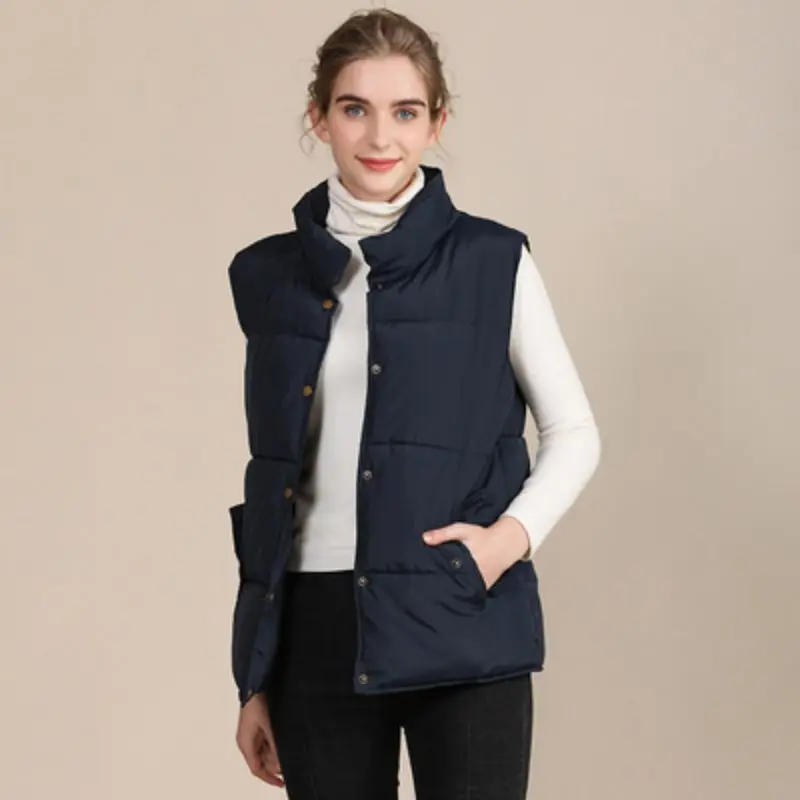 

SONDR New autumn and winter women's large cotton vest women's stand collar sleeveless cotton vest women's Vest women's coat