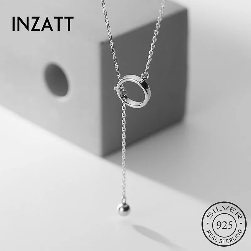 

Чокер INZATT из настоящего серебра 925 пробы с круглой подвеской геометрической формы, модное женское ожерелье, изящное ювелирное изделие, мини...