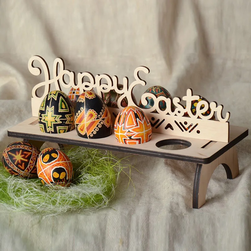 

Easter Egg Storage Shelf Wooden Creative Easter Egg Shelves Party Ornament display Holder Easter Eggs Rack Tray Home Decoration