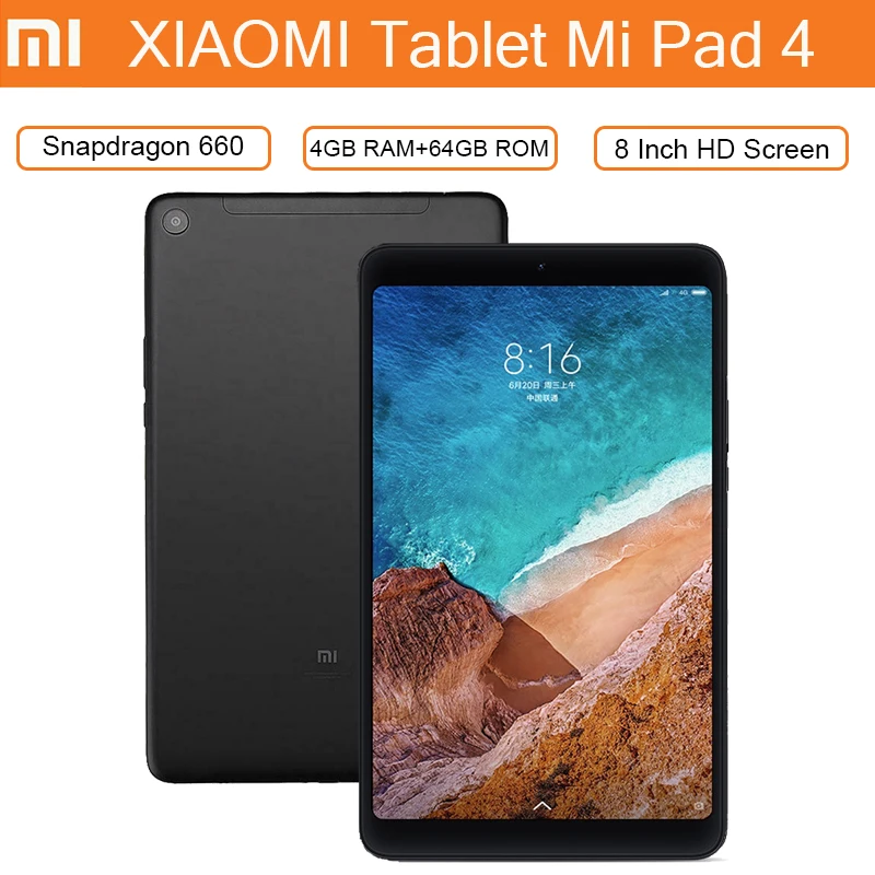 Xiaomi 8.0 Inch Tablet MI Pad 4 WIFI/LTE Version Android Tablet Core 8 Snapdragon 660 4GB RAM 64G ROM 6000mAh Xiaomi Tablets