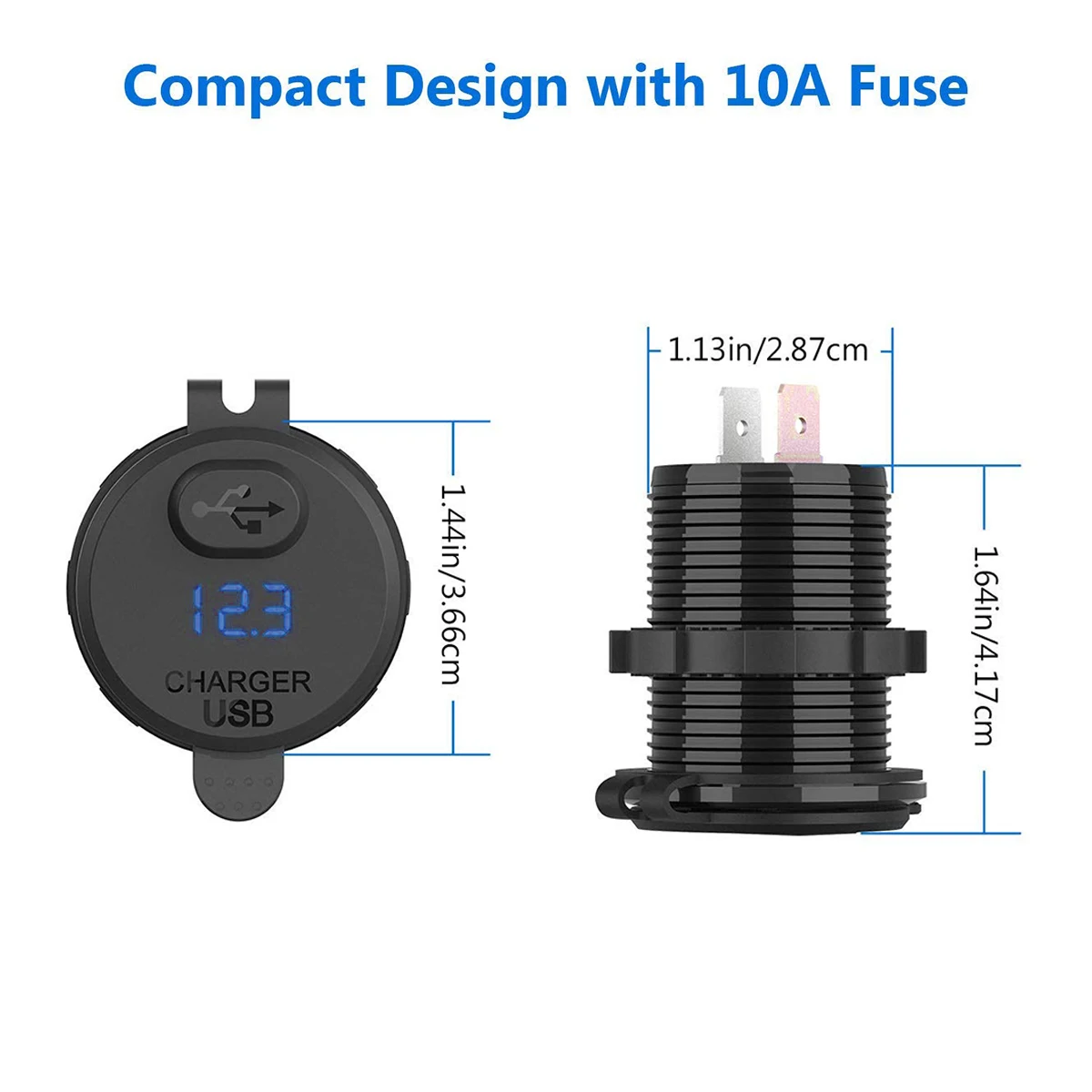 Зарядное устройство QC 3 0 USB для автомобиля цифровой вольтметр с дисплеем USB-разъем