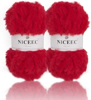 niceec 2 skeins super soft fur yarn chunky fluffy faux fur yarn eyelash yarn for crochet knit total length 2%c3%9732m2%c3%9735yds50g%c3%972