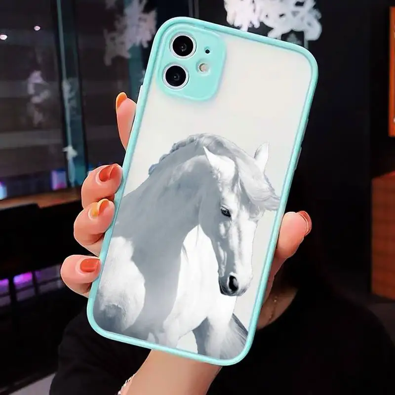 

Cool running horse Phone Case Matte Transparent For iPhone 12 Mini 11 Pro XR XS Max 7 8 Plus