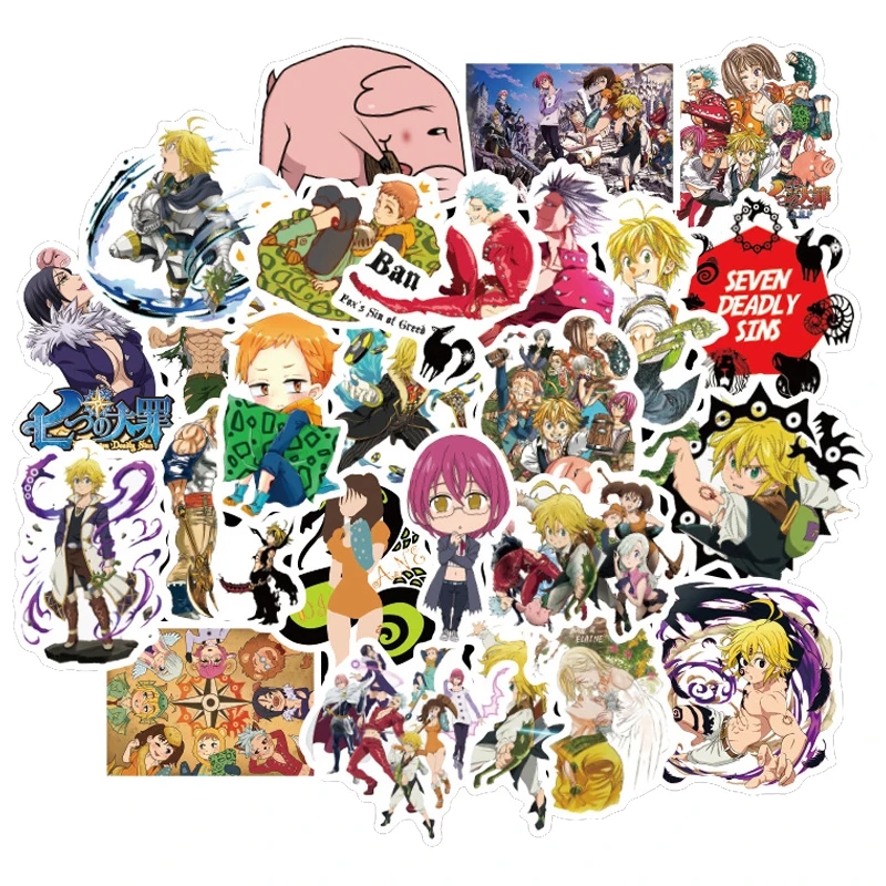 50 шт./лот водонепроницаемые наклейки японского аниме Seven Deadly Sins для ноутбука