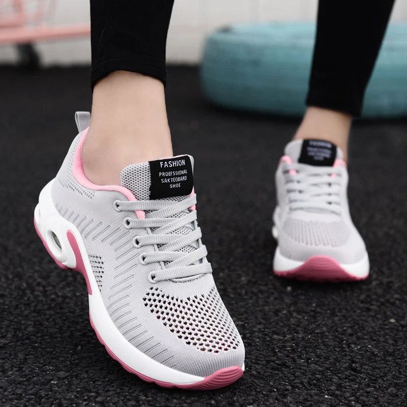 

2020 Women Sneakers Platform Jogging Femme Air Cushion Light Weight Running Shoes Breathable Casual Sports Shoes Size 35-42