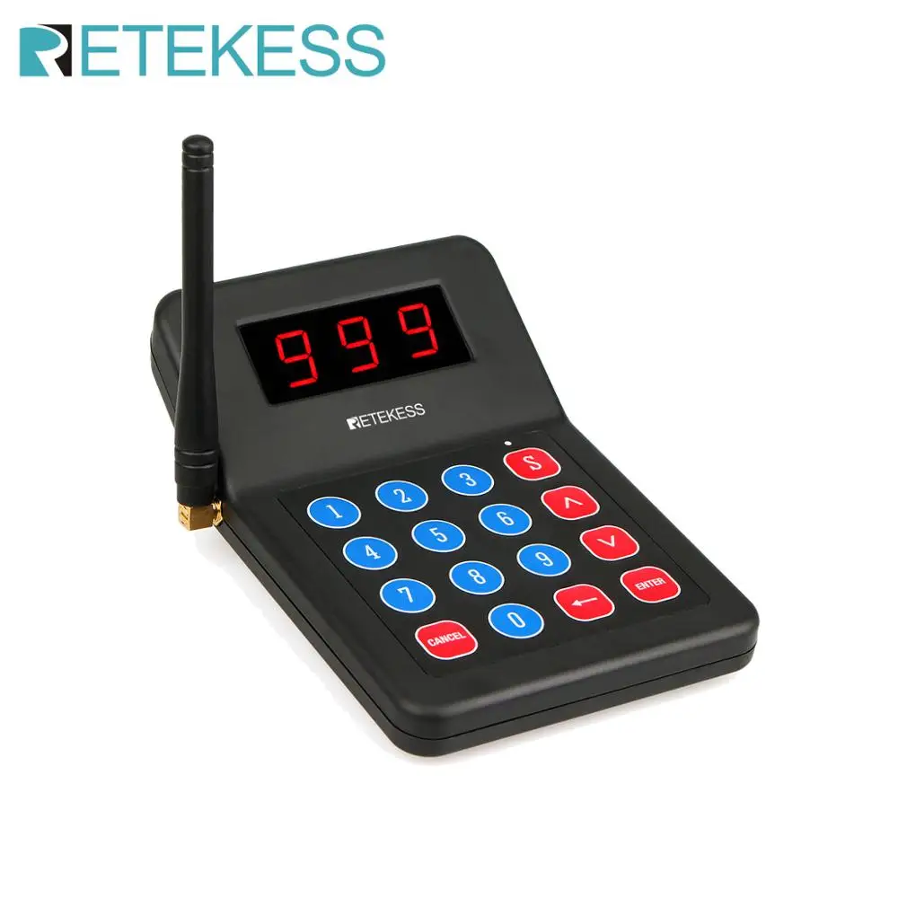 Retekess 1Pc Keypad Transmitter For T119 Restaurant Pager Wireless Calling System For Coffee Shop Church Clinic Food Court