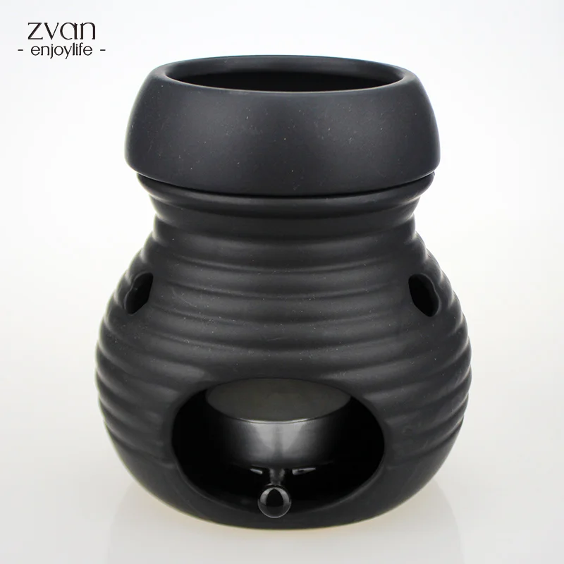 Диффузор для благовоний в форме лотоса подставка черный фарфоровый подсвечник