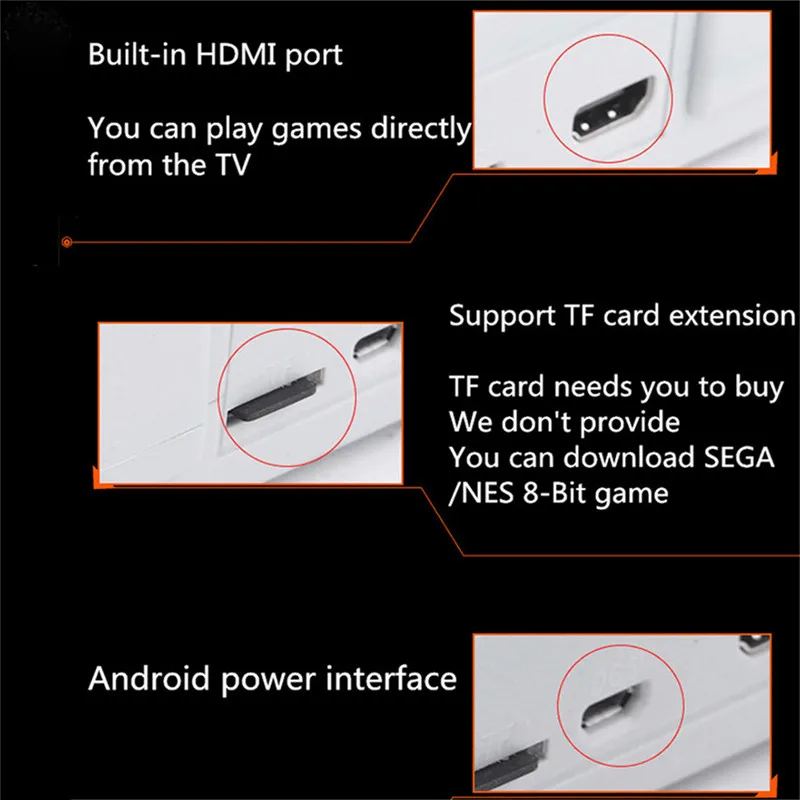 

Retro Classic Game Console Built-in 648 Classic Game Dual Control 8-Bit Console Mini HD HDMI Home TV Game Console A1