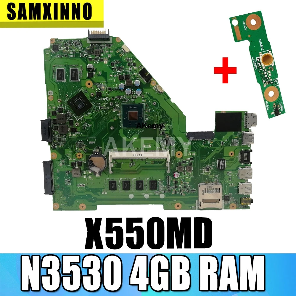 X550MD материнская плата GT820M N3530 4GBRAM для For Asus X550M X552M Y582M ноутбука Тест ОК|lcd cable|lvds cable
