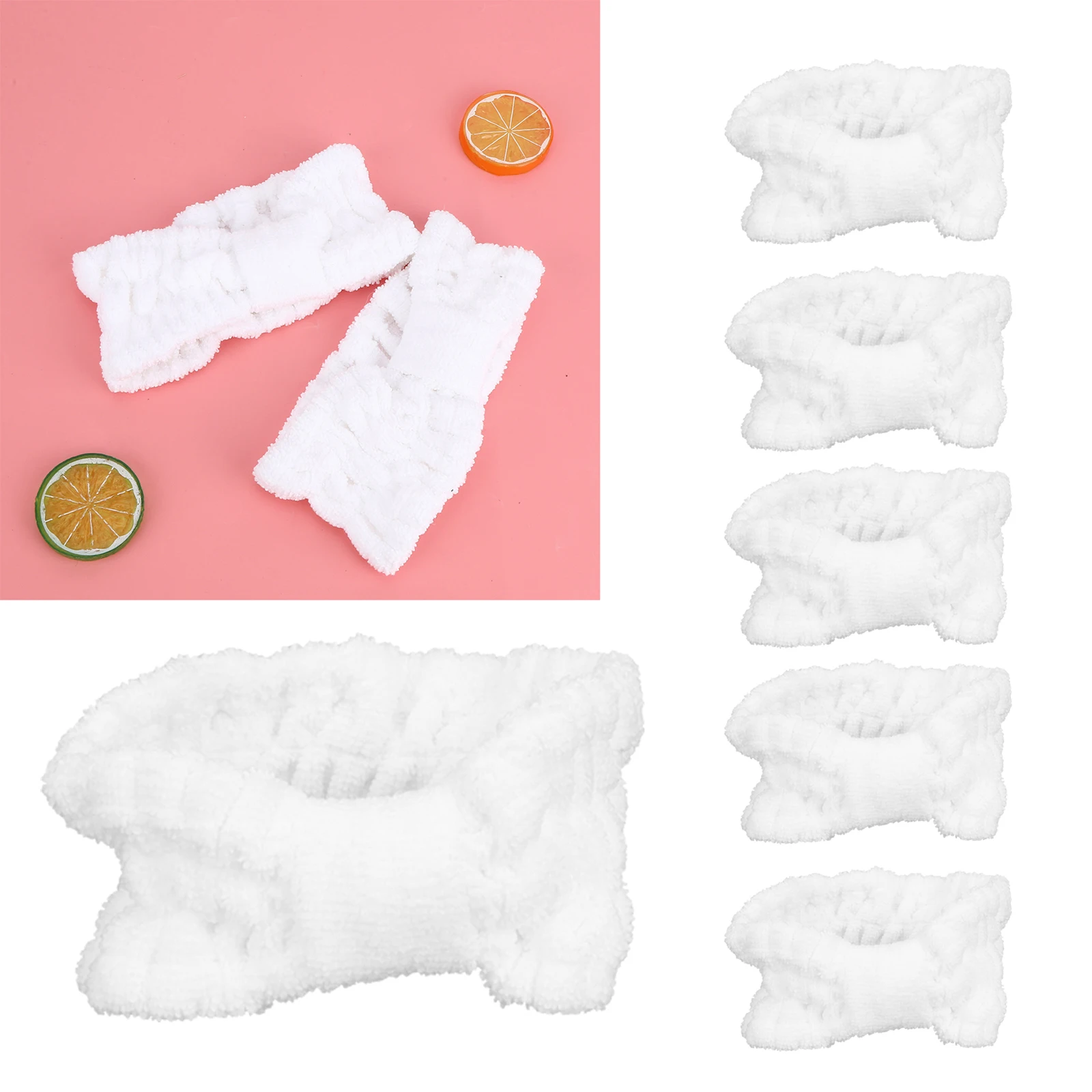 

6PCS Microfiber Headbands Soft Elastic Bowknot Hair Bands For Makeup Face Washing Sports Supplies