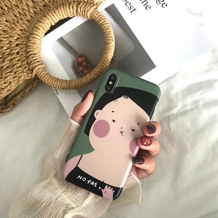 Kawaii милый чехол для телефона с надписью Not Fat Eating Girl iPhone 7 Puls 6 6S 8 X XS Модный мягкий
