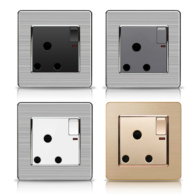 

15A air conditioner water heater socket stainless steel panel wall socket household socket home decoration