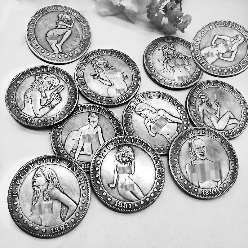 

Silver Plated Wandering Sexy Coin USA Collectible Copy Coin Collection Souvenir Art Medal Home Decoration Gift for Men