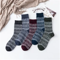 10pcs5pairs autumn winter new men thicken warm harajuku retro fashion casual wool high quality cotton socks wholesale snow sock
