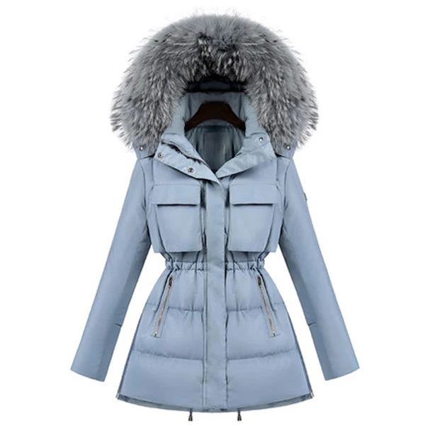 Новая модная зимняя куртка Женская Толстая стеганая длинный капюшон