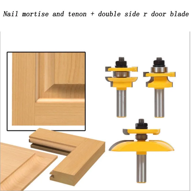 

High grade 3-piece woodworking milling cutter engraving machine woodworking knife kitchen door knife cabinet door knife nail ten