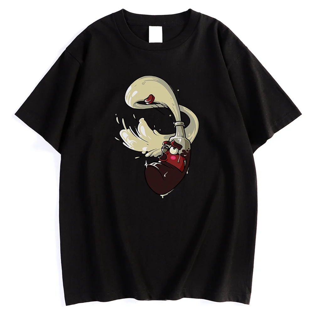 Мужская футболка с принтом в виде бутылки кока-колы модная круглым вырезом