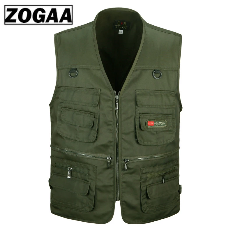 Men Cotton Multi Pocket Vest Summer New Male Casual Thin Sleeveless Jacket With Many Pockets Mens Photographer Baggy Waistcoat | Мужская