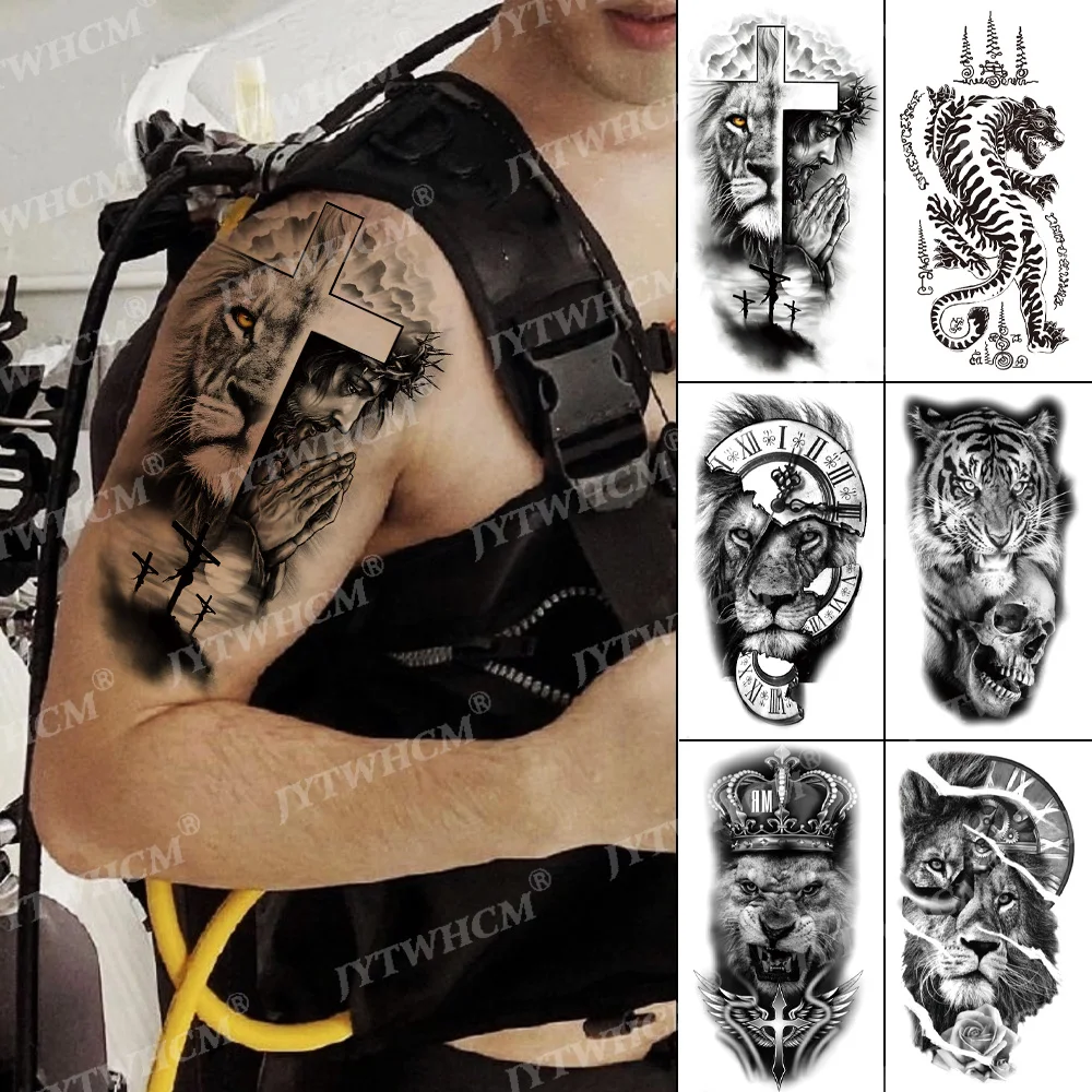 Временные татуировки водостойкие наклейки Искусство Поддельные рукава волк
