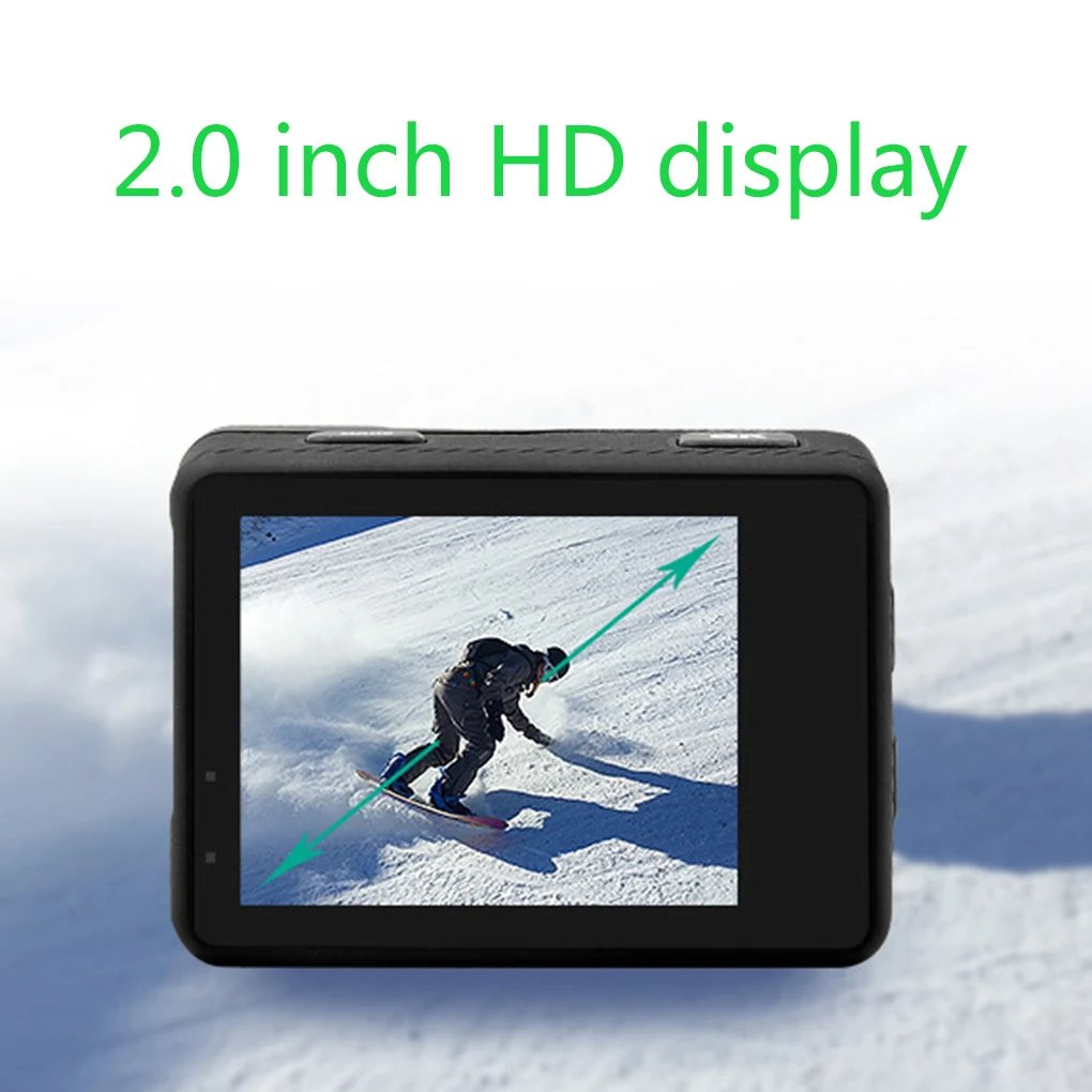 Цена Экшн-камера 4K Full HD для активного отдыха, походов, спорта, DV, экран 2,0 дюйма, мини-камера для шлема, для плавания, водонепроницаемая Спортивная ...