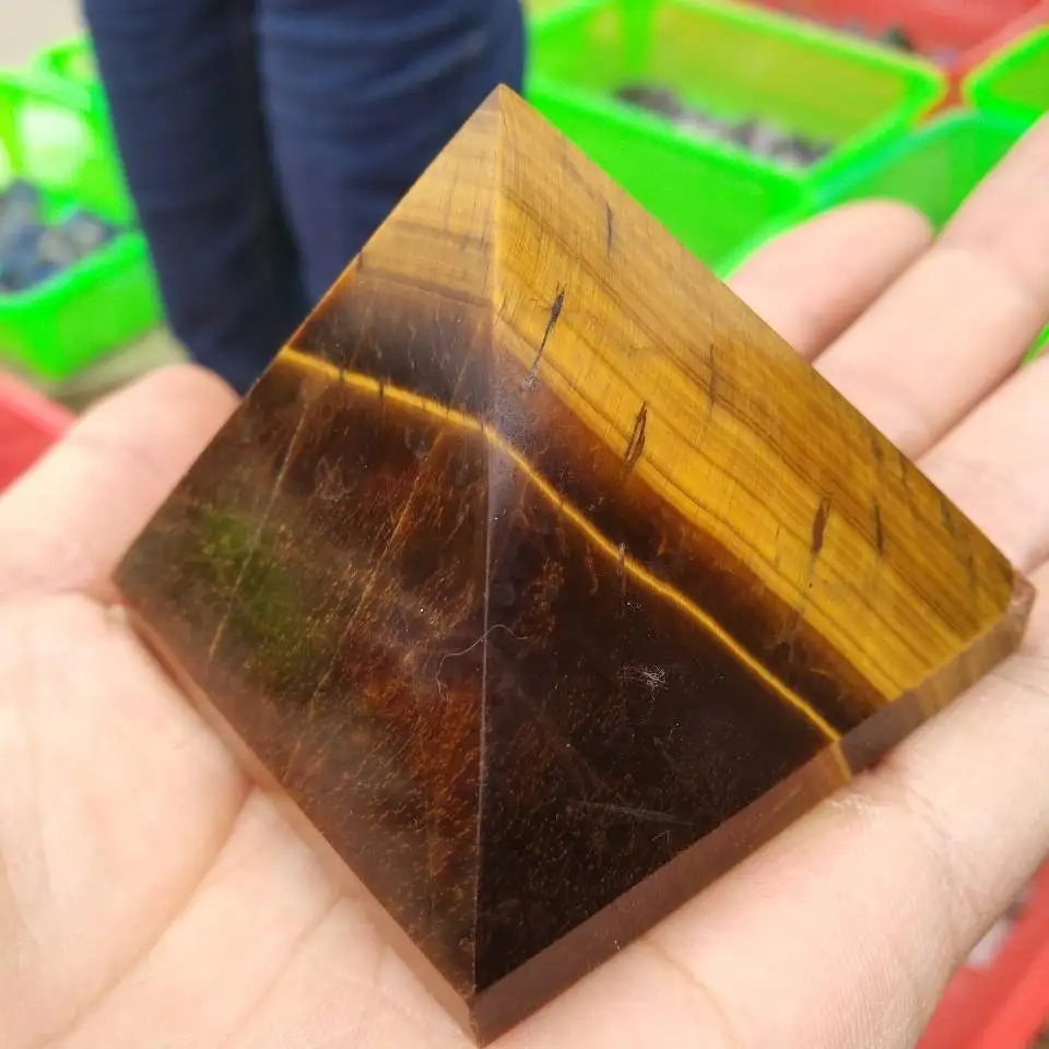 

Tiger Eye Crystal Pyramid (Reiki Healing Meditation Tiger's) 55 - 60 mm