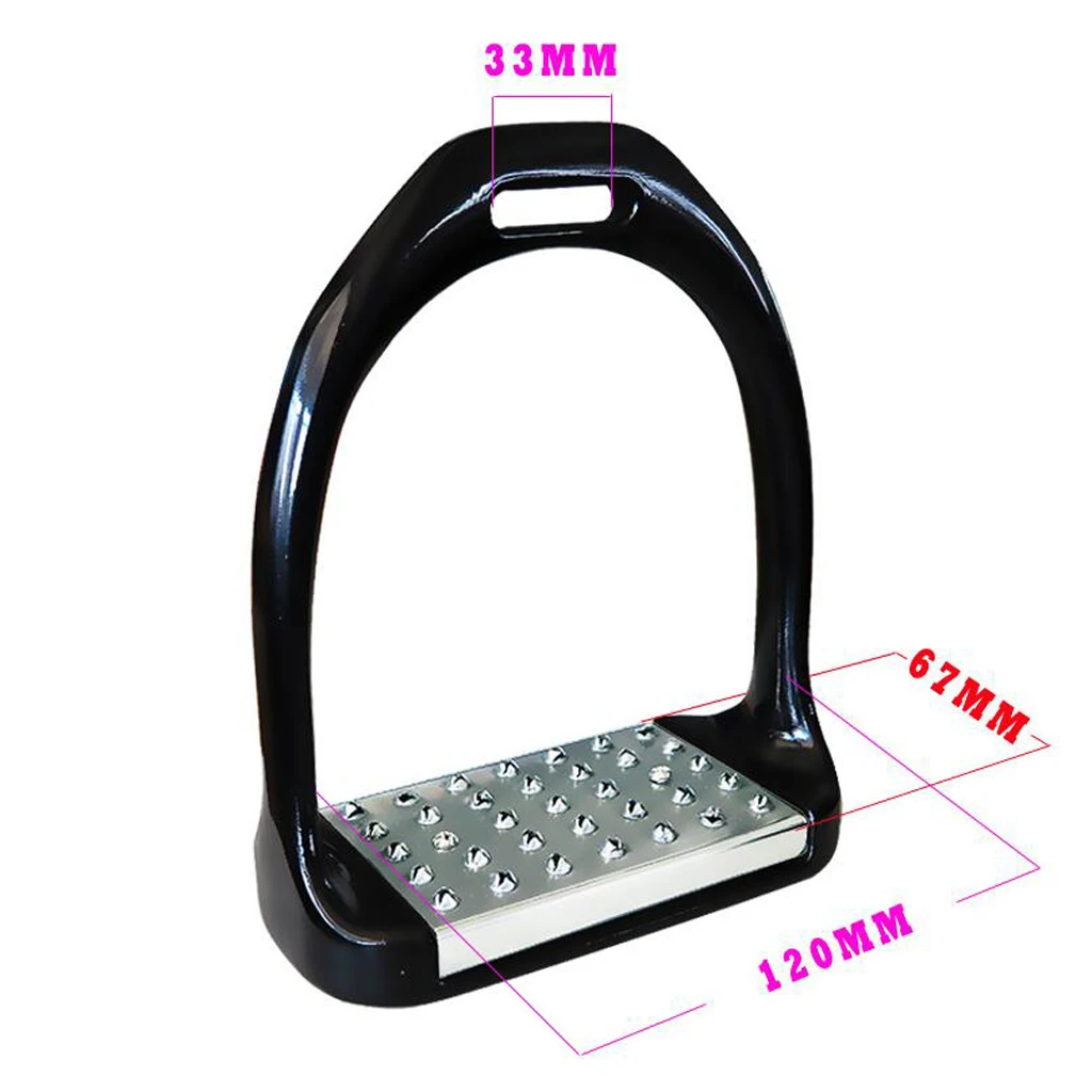 

1 Pair Stainless Steel Anti-Slip Horse Saddle English Horse Riding Safety Stirrups Double Jointed Irons Wide Base for Support