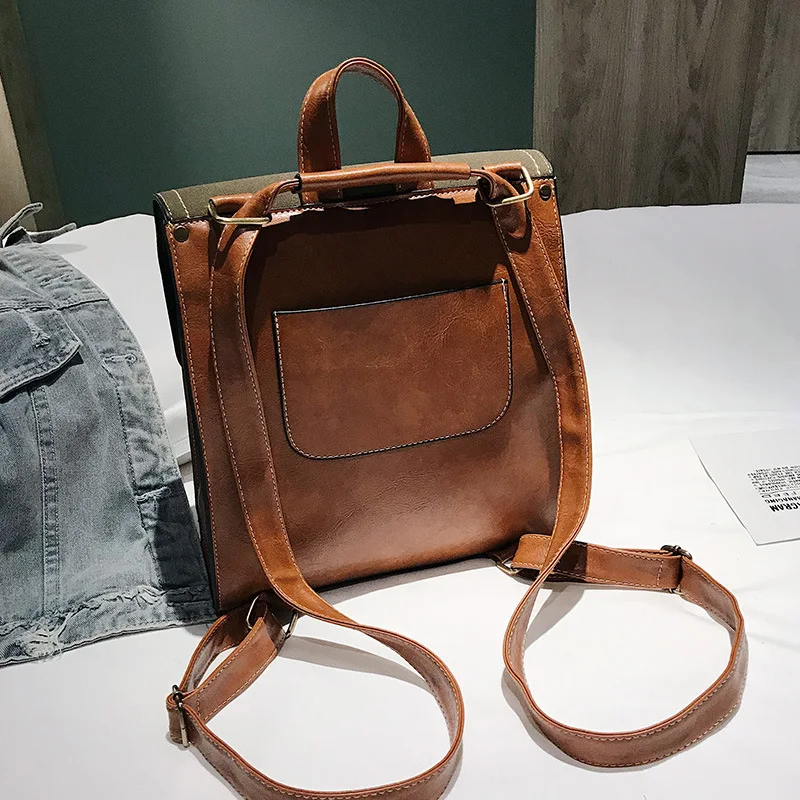 Сумка на плечо женская в стиле ретро простой кожаный ранец английском для