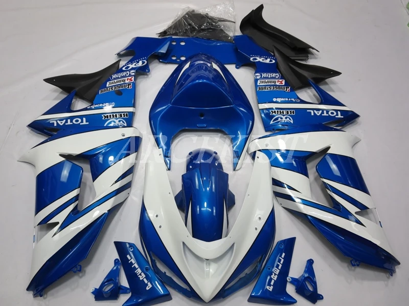 

Высококачественный новый комплект обтекателей для мотоцикла из АБС для kawasaki Ninja ZX-10R ZX10R 2006 2007 06 07, комплект обтекателей синего и белого цвета