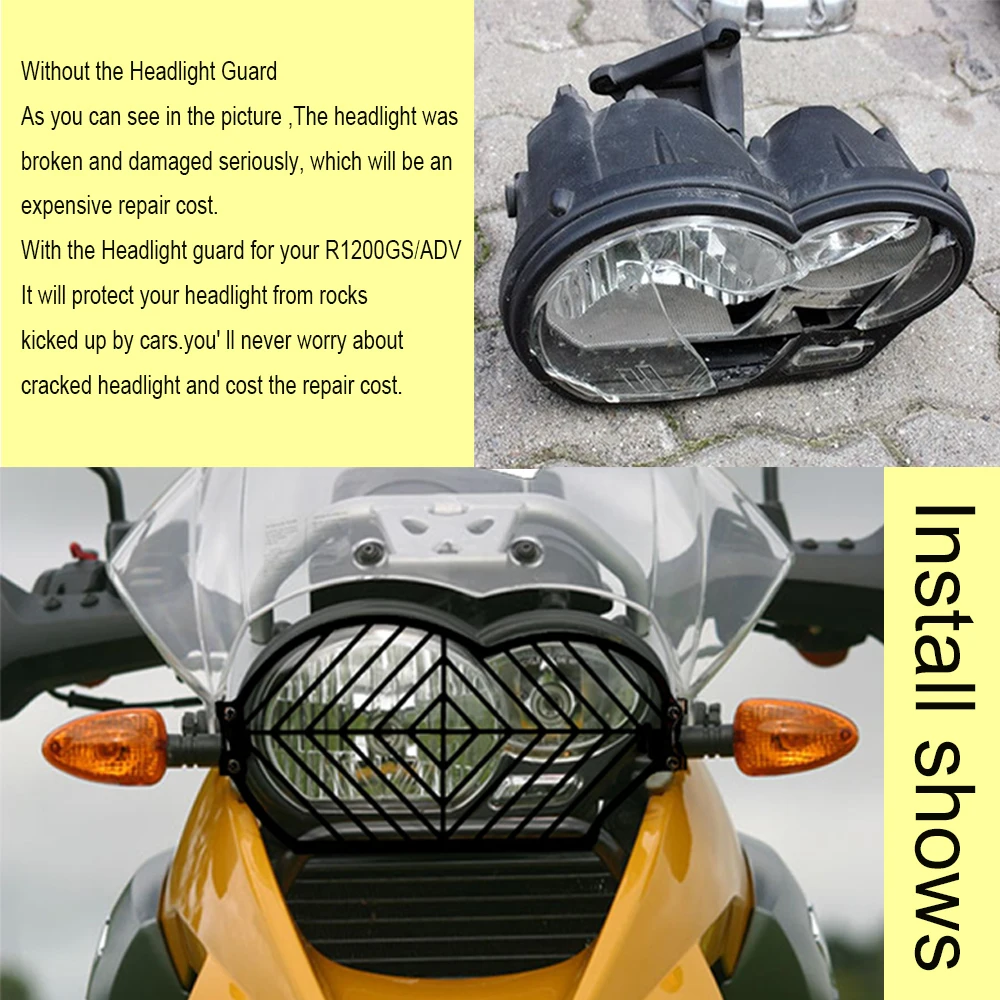 Защита передней фары для BMW R1200GS Adventure 2004-2012 R 1200 GS R1200 ADV защита мотоцикла Защитная
