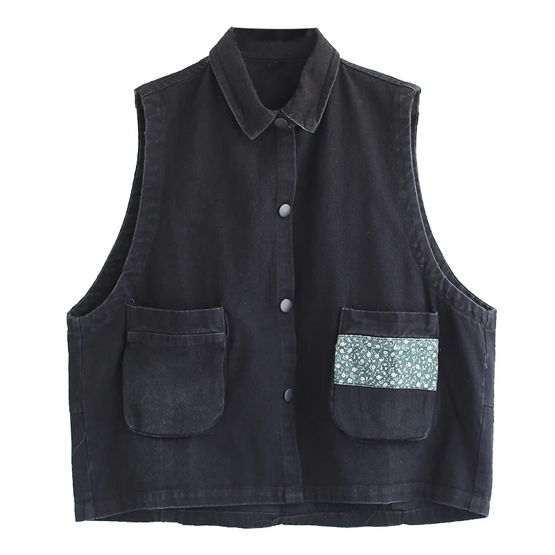 

Max LuLu Autumn 2021 New Fashion Vests Women Black Denim Waistcoats Ladies Pockets Casual Sleeveless Clothes Loose Vintage Coats