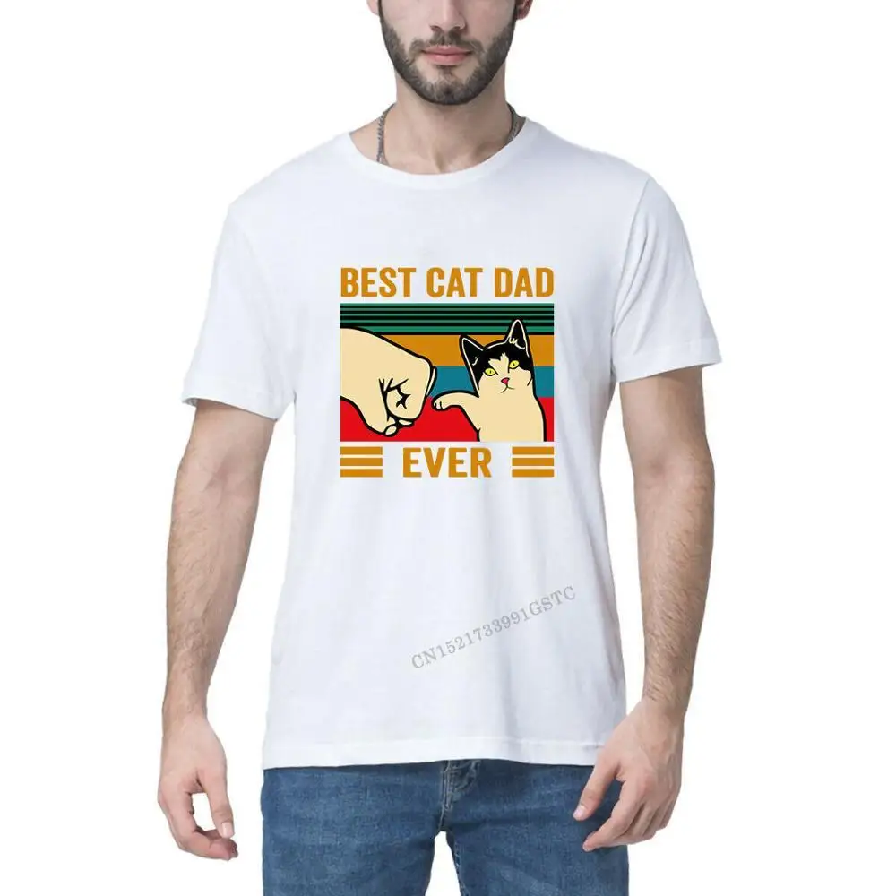 Хлопковая винтажная Мужская футболка премиум-класса с изображением лучшего кота