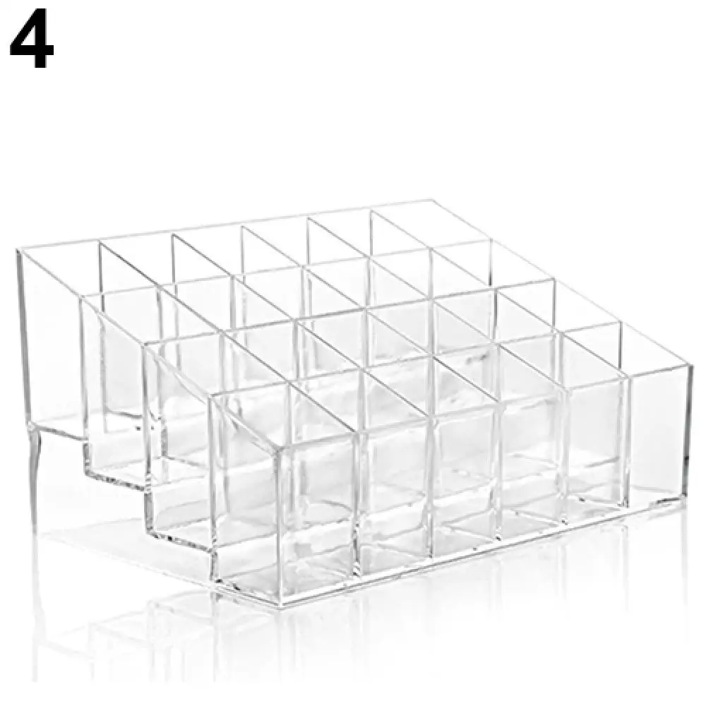 

Lipstick Display Stand 24 Grids Organizer Holder Box Transparent Makeup Display Rack Lipstick Stand Holder Cosmetic Rack Tools