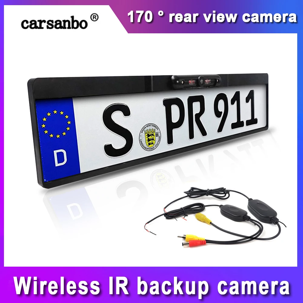 Рамка для номерного знака Carsanbo EU камера заднего вида 170 градусов с ИК/7090 ЧИПАМИ