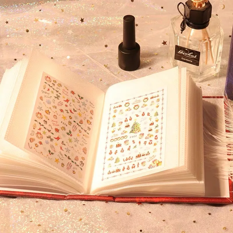 

100 slots Nail Sticker Tag Water Decal Collecting Albums Storage Holder Nail Art Display Showing Book Container Albums Storage