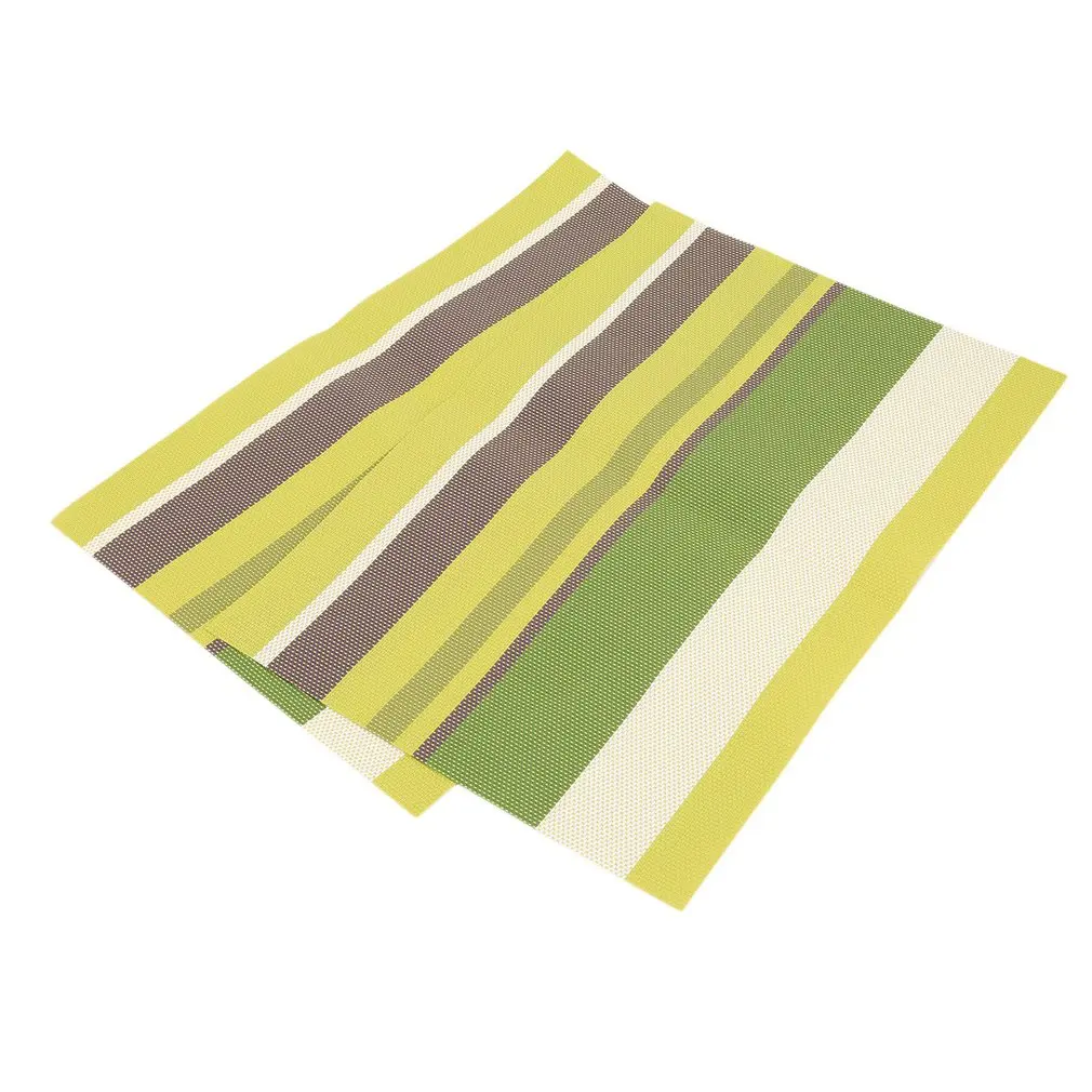 2 шт. в полоску ПВХ теплоизоляционный коврик для стола водонепроницаемый