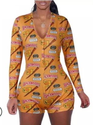 Женский комбинезон для сна с пуговицами и сиамским сексуальным v образным