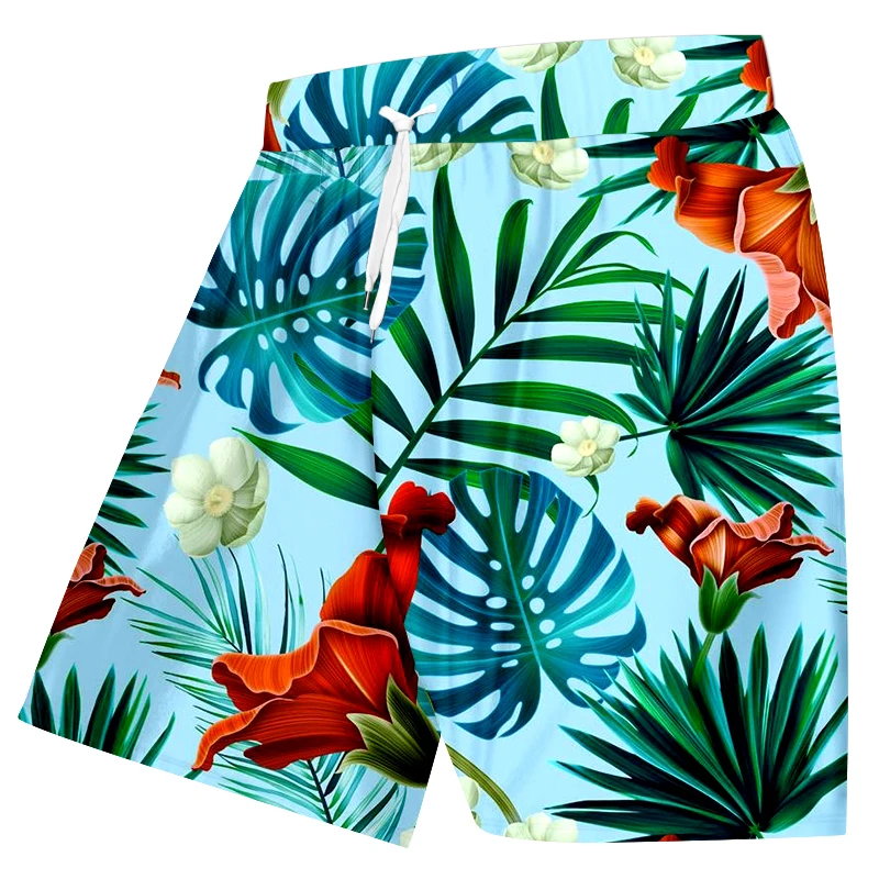 Зеленые мужские шорты OGKB с 3D-принтом банановых листьев летние пляжные