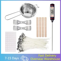 candle making kit diy candle craft tools with melting pot 50pcs candle wick and thermometer for home aroma candle making tools