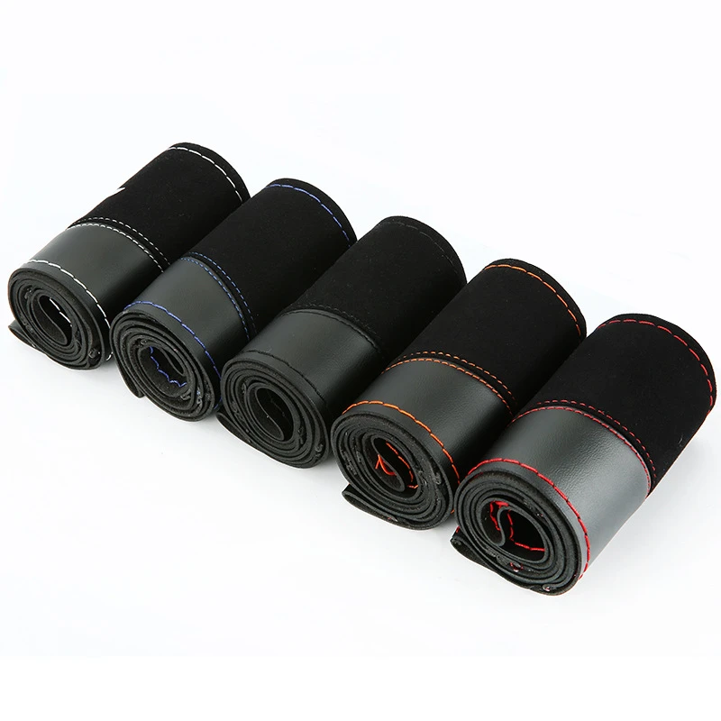 Замшевая модная спортивная ручная оплетка на рулевом колесе четыре сезона