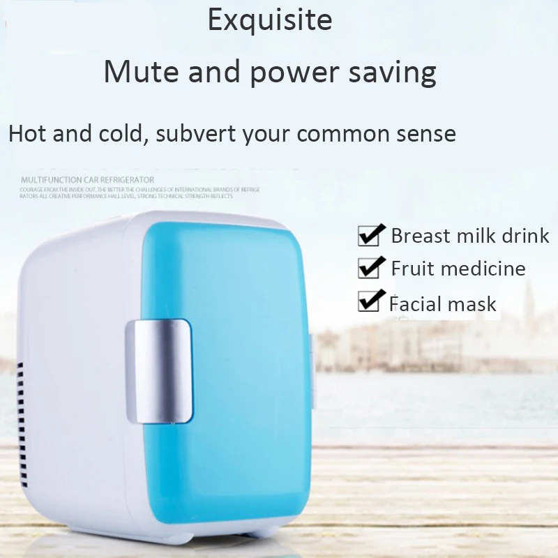 구매 4L 자동차 냉장고 음료 쿨러, 휴대용 미니 냉장고 냉동고 음료 메이크업 스킨 케어 자동차/가정용 냉장고 자동차 소형 냉장고