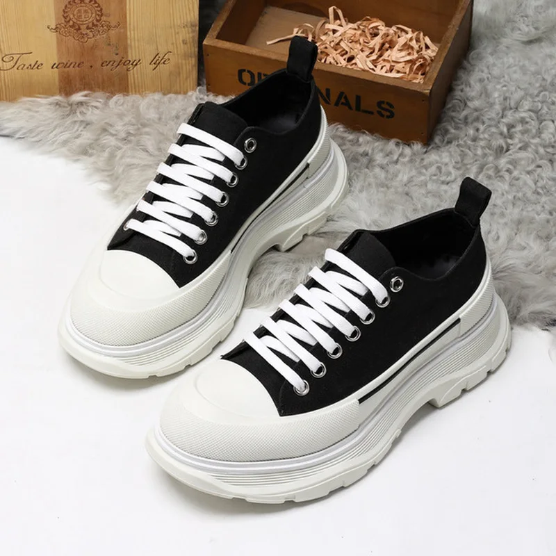 

Luxury Designer High Top Alexander Shoes Women Chunky Platform Canvas Tenis Sneakers Thick Bottom Dad Shoes Zapatos De Mujer YE5