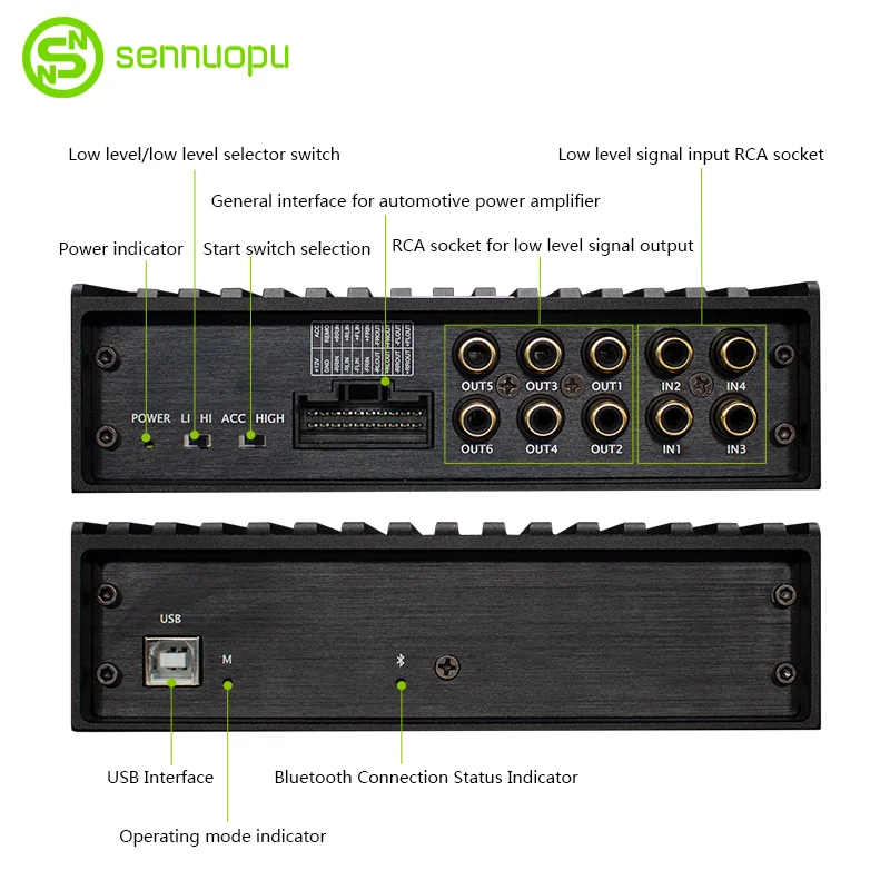 

Sennuopu Professional Audio Play Car Power Dsp Processor amplifier Audio Car