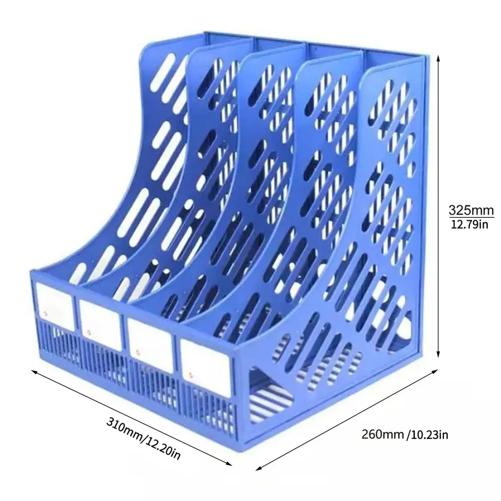 

File Holder Document Tray 4-Grid Desktop Storage File Organizer Mesh Files Shelf Desktop File Rack Book Holder Office Supplies